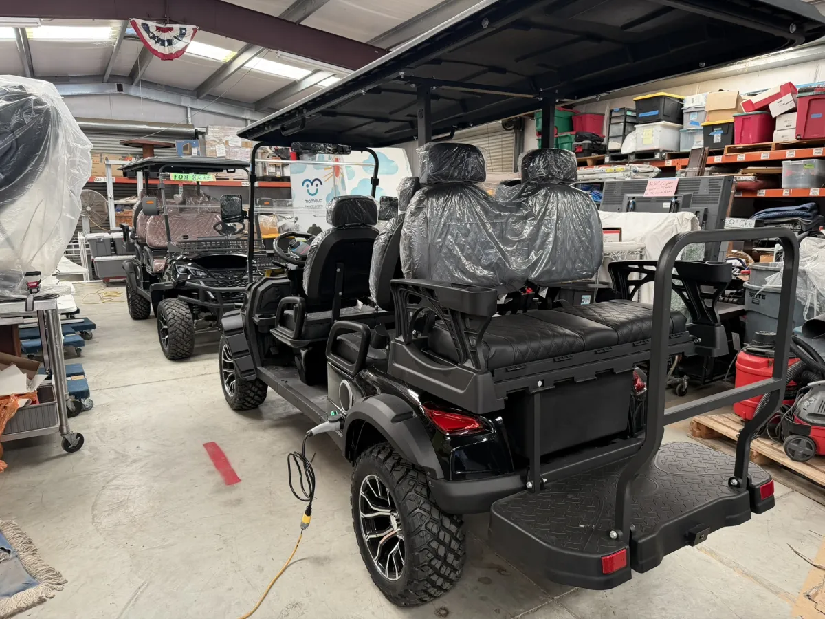Electric golf cart ready for delivery