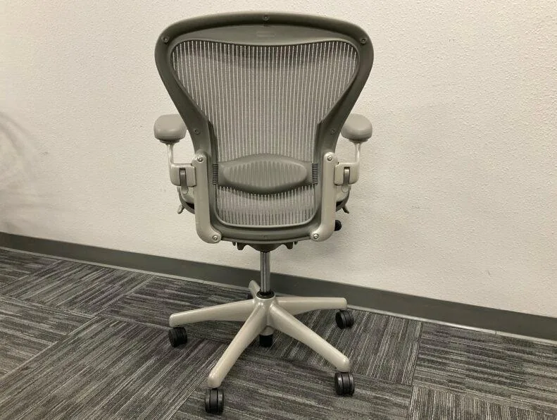 Used Herman Miller Aeron chair, rear view showing lumbar support
