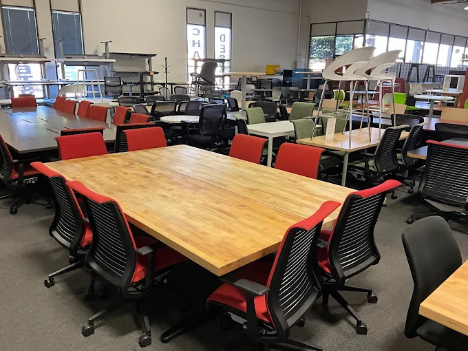 10-Foot Boat-Shaped Conference Table — Cherry Veneer