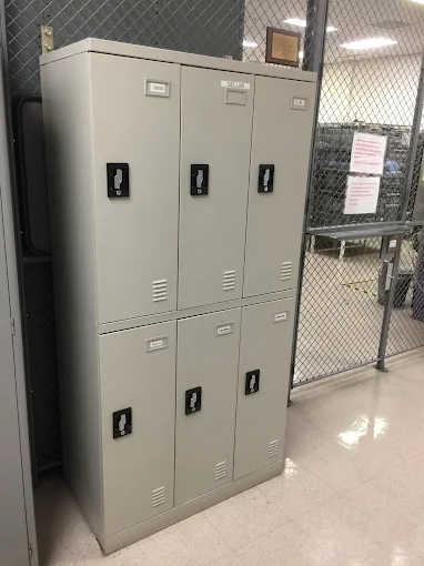 Used 6-door metal lockers at BT Express Liquidators, San Jose
