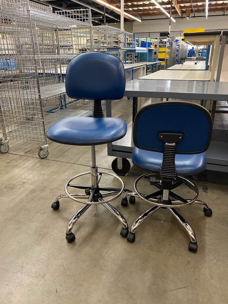 New ESD Vinyl Stools Black and Blue